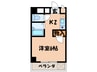 白砂ビル 1Kの間取り