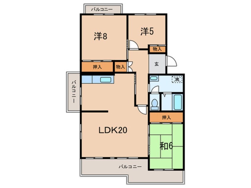 間取図 泉北城山台二丁３街区２３号棟