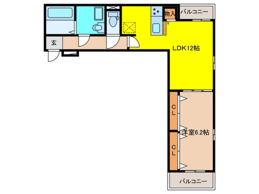 間取図 パインオ－ク　A