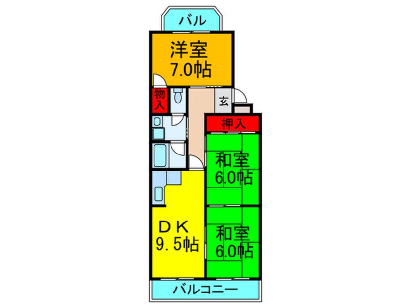 間取図 グリーンヒル香里園