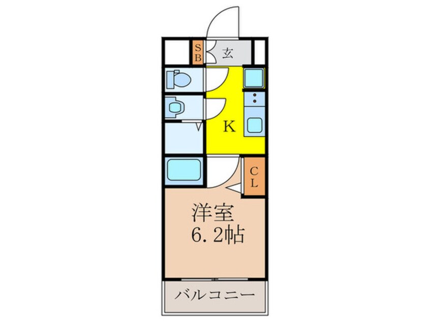 間取図 ﾌﾟﾚｻﾝｽ新大阪ｲｵﾘｱ（206）