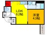 仮)東大阪市岩田町3丁目AP　F棟 1LDKの間取り