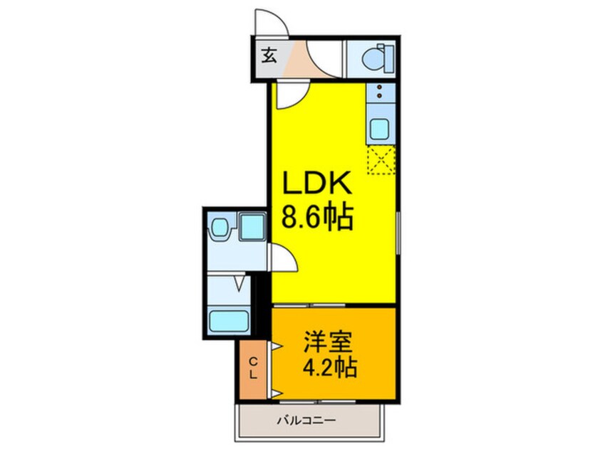 間取図 仮)東大阪市岩田町3丁目AP　F棟