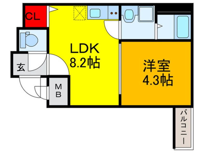 間取図 仮)東大阪市岩田町3丁目AP　F棟