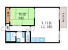 ＷＥＳＴ　ＨＩＬＬ　Ｂ棟 1LDKの間取り