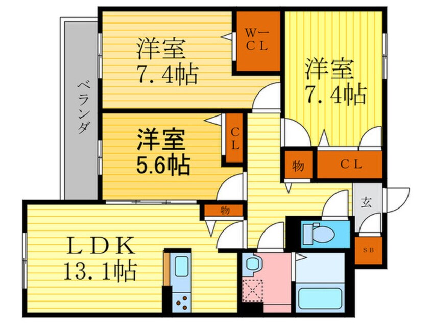 間取図 ハープアベニュー長岡京