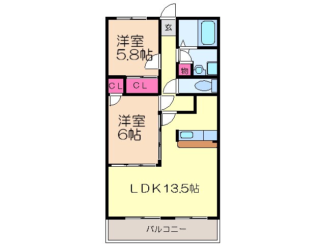 間取り図 ベルフォ－レ平野Ⅰ
