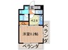 プレステージ天神Ⅲ 1Kの間取り