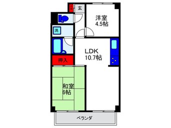 間取図 ダイアパレス三国2号館(1004)