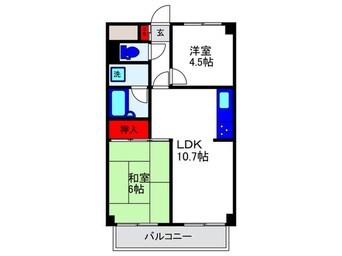 間取図 ダイアパレス三国2号館(1004)