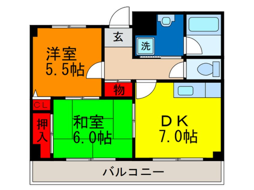 間取図 ソレイユ長堂