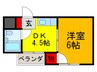 ロ－タリ－マンション布施南 1DKの間取り