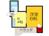 ロ－タリ－マンション布施南 1Kの間取り