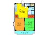 ラリ－ブコ－ト 2DKの間取り
