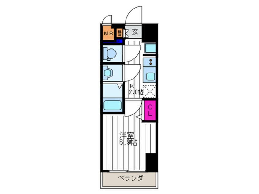 間取図 プレサンス阿波座駅前(1002)
