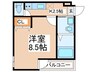 フジパレス諏訪ノ森駅東 1Kの間取り