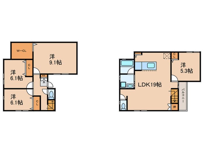 間取り図 西宮市六軒町貸家