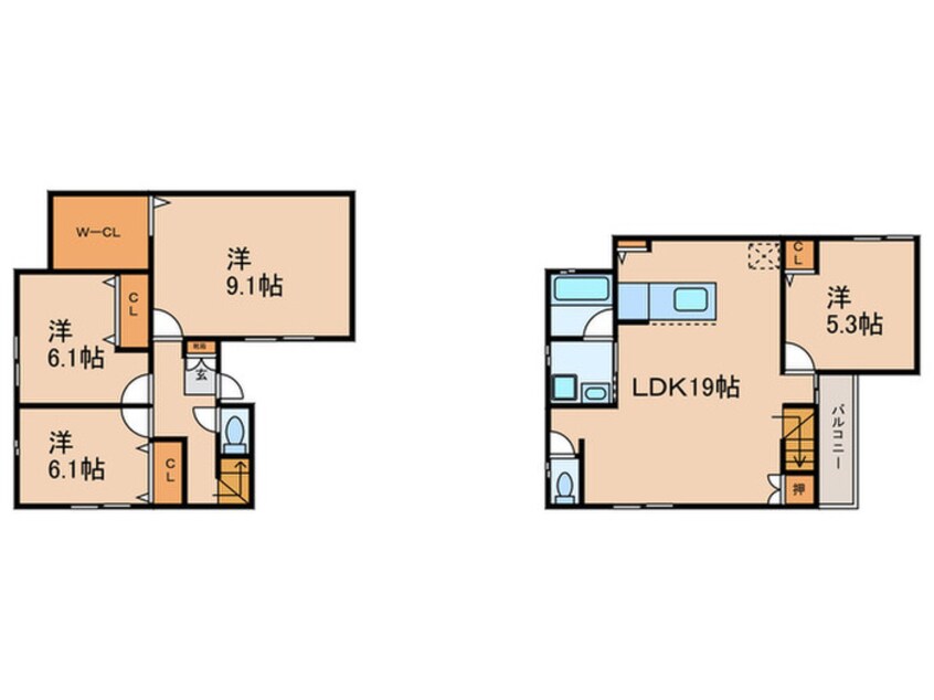 間取図 西宮市六軒町貸家