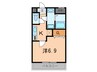 アムール美貴 1Kの間取り