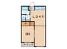 恒風園マンション 1LDKの間取り