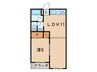 恒風園マンション 1LDKの間取り