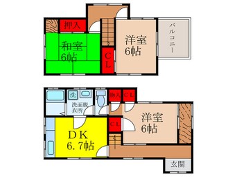 間取図 荘園2丁目貸家