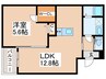 仮）ジーメゾン泉佐野パレシード 1LDKの間取り