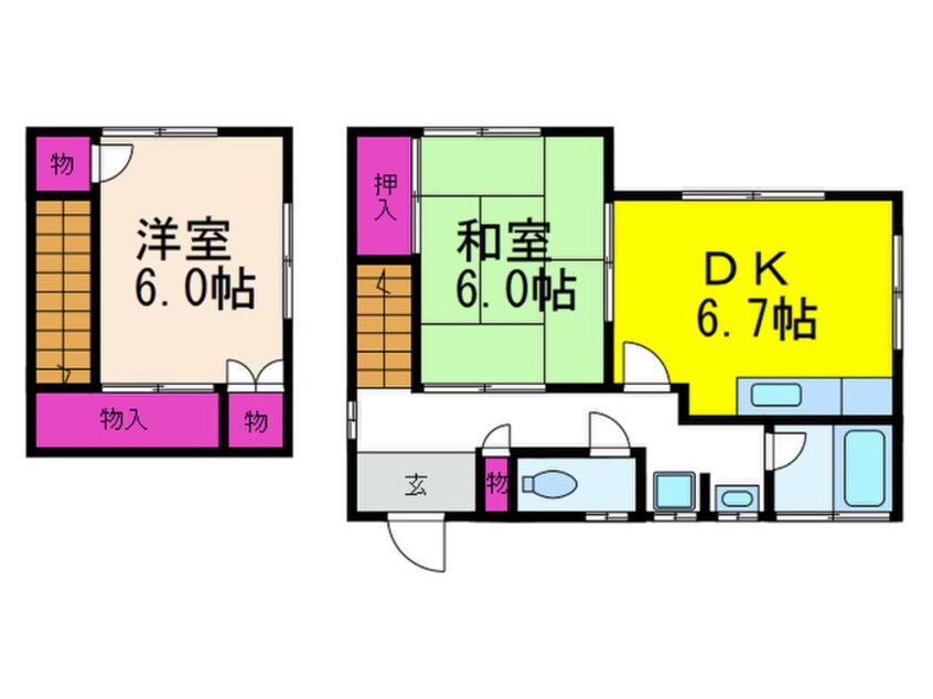 間取図 東五百住町3丁目貸家