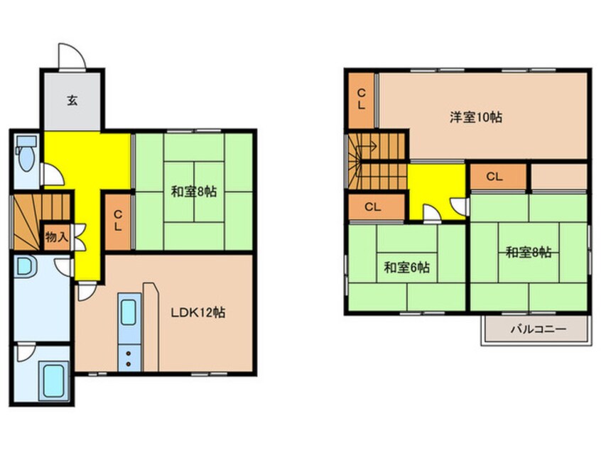 間取図 能勢町山辺貸家