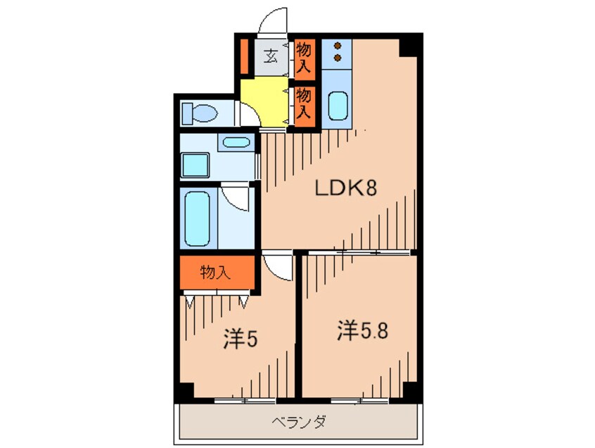 間取図 ブランベ－ル甲東園