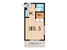 ルパレ打出 1Kの間取り