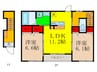 レジデンス大池 2LDKの間取り