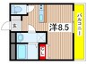 リアコート石橋 1Rの間取り