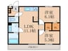 Pearl Annex 2LDKの間取り