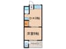 西川マンション 1DKの間取り