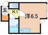 ホワイエ甲子園 1Kの間取り