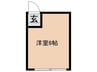 なかば寮 1Rの間取り