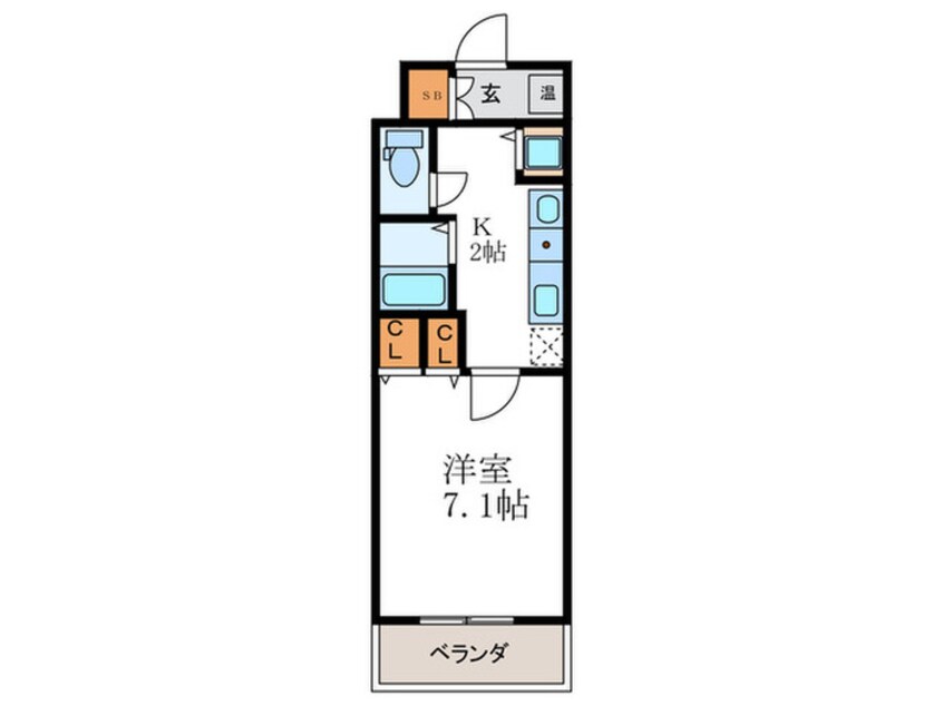 間取図 クラウンハイム京都北大路(404)