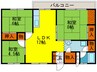 エリエールハイツ川西 3LDKの間取り