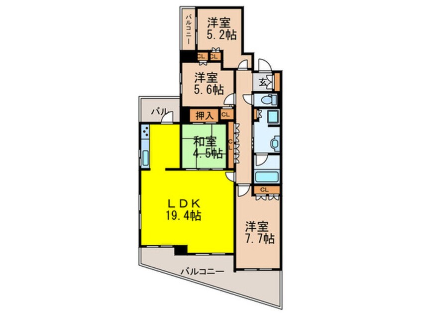 間取図 ザ・レジデンス豊中E棟（301）