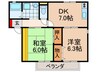 プランド－ル南楠葉Ａ棟 2DKの間取り