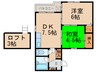 サンパレス２１服部 2DKの間取り