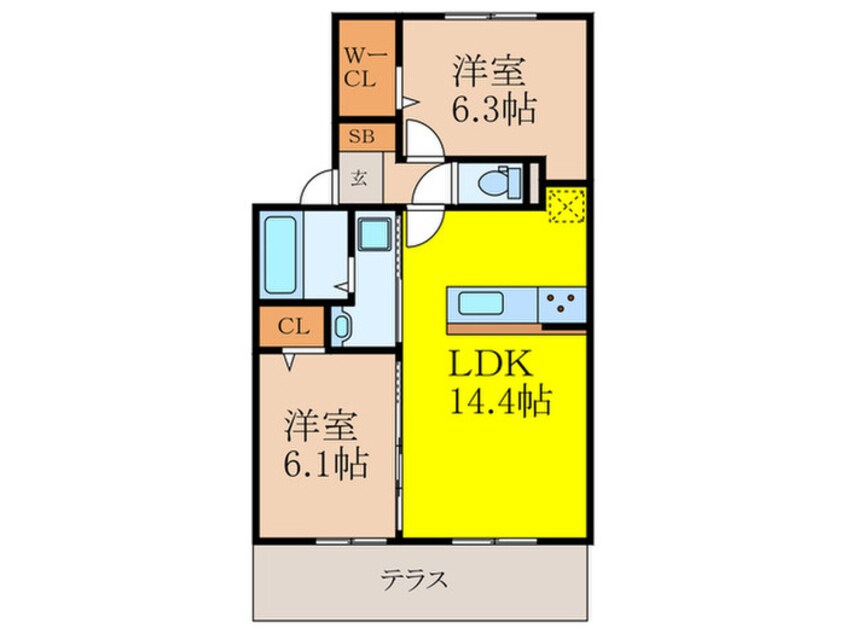 間取図 クイール北春日丘