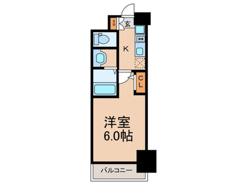 間取図 アドバンス大阪フルーヴ（1302）