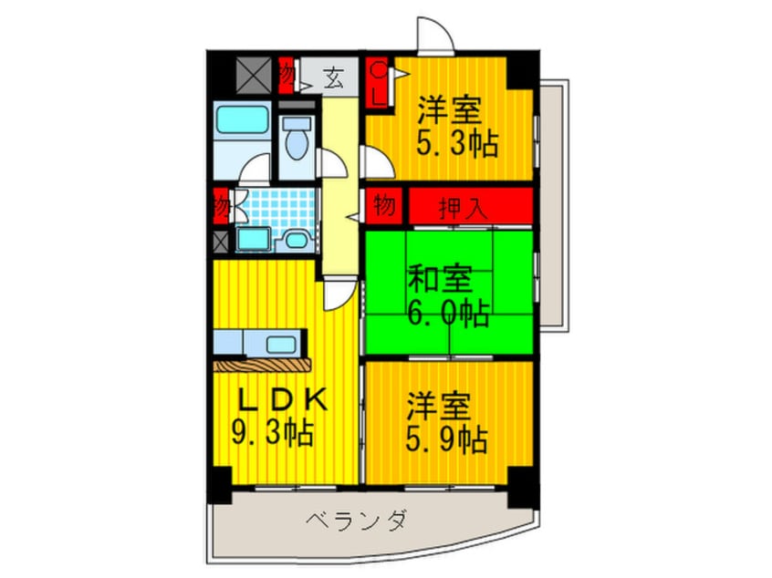 間取図 グドゥウェル新石切