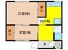 ブロイド宝塚 2DKの間取り