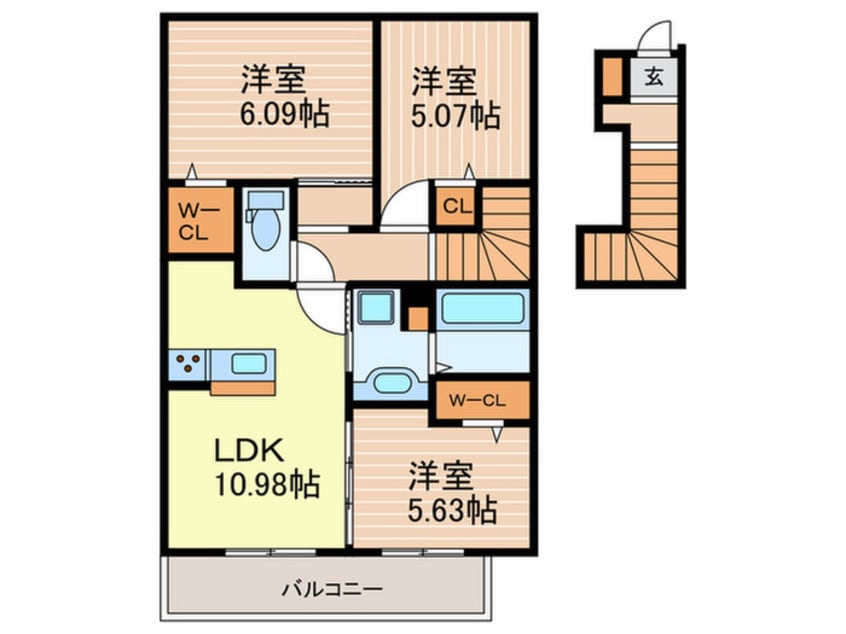 間取図 フローラ西向日