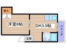 ハイム蘭 1DKの間取り