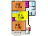 ラベンダ－長尾 2DKの間取り