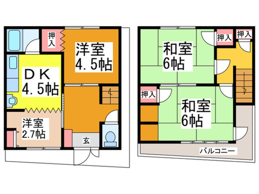 間取図 中石切町2丁目貸家